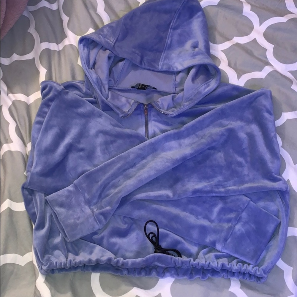 F21 Cropped Fleece Hoodie